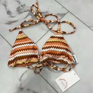 dippin daisys chevron triangle bikini top